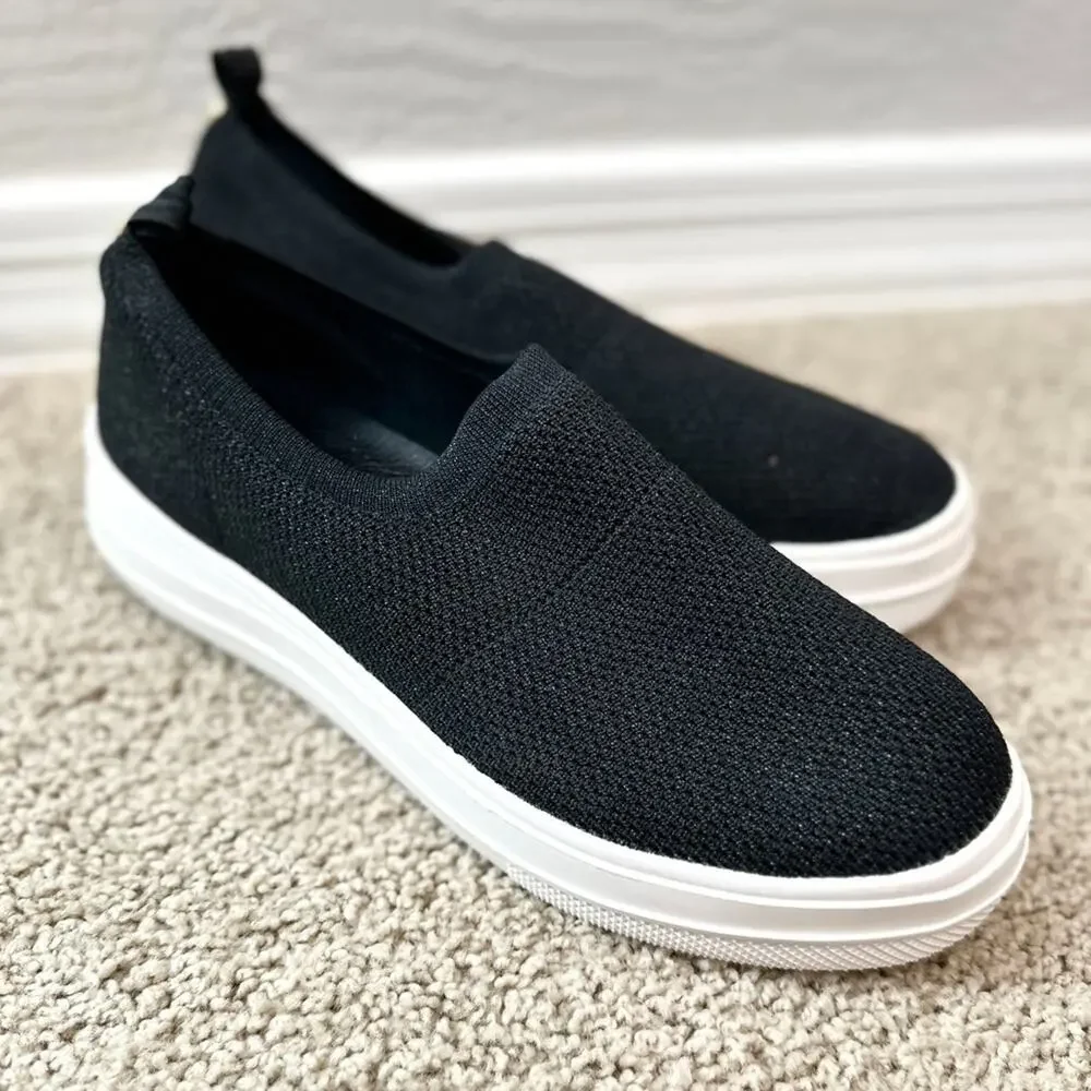 CARVELA | Black Comfort Knit Platform Slip-On Sneakers | Size 41 - Picture 2 of 6